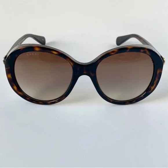 New - GUCCI WOMENS ROUND HAVANA HAVANA BROWN SUNGLASSES  display picture 2